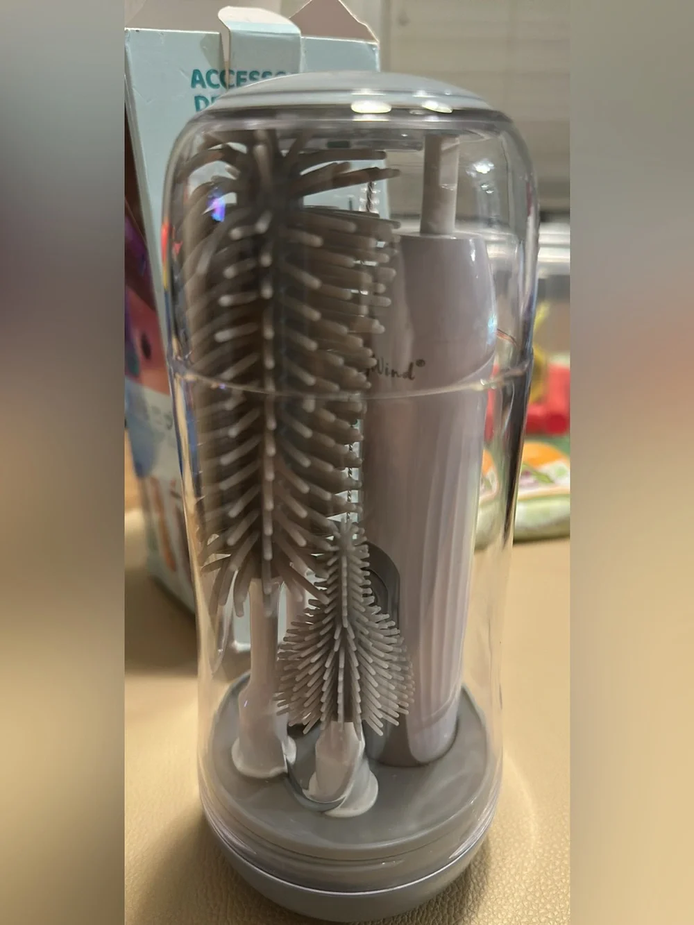 Multifunctional Bottle Brush Cleaning Set - grey color